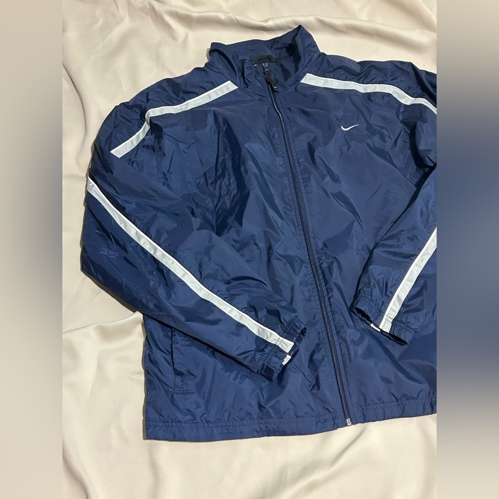 Nike Men's Vintage Zip Blue Pullover Windbreaker Jacket - Size XXL - Picture 3 of 11